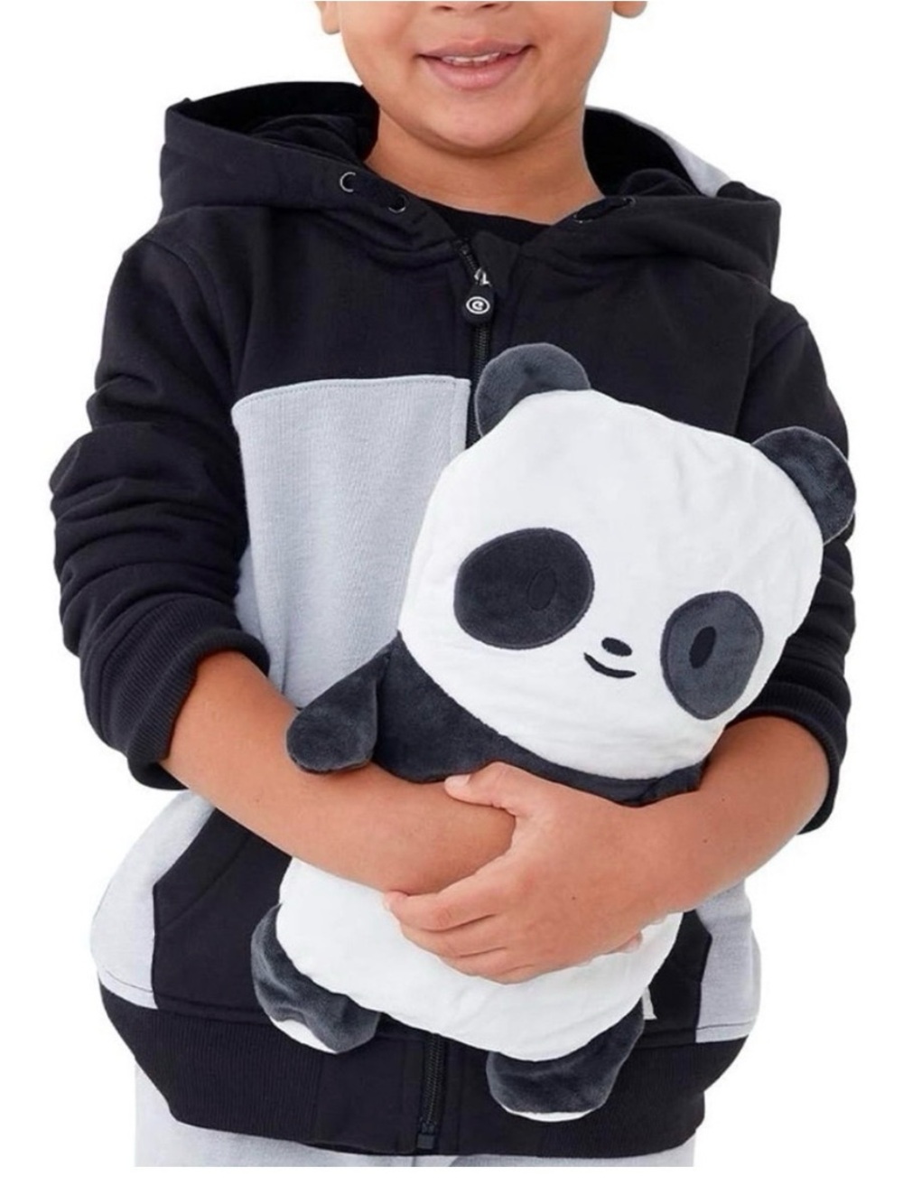 Cubcoats Unisex Kids Papo the panda full zip jacket in black/gray size 2T